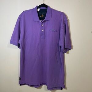 Orvis Polo Shirt Mens Medium Casual Purple‎ Short Sleeve Cotton Knit Stretch